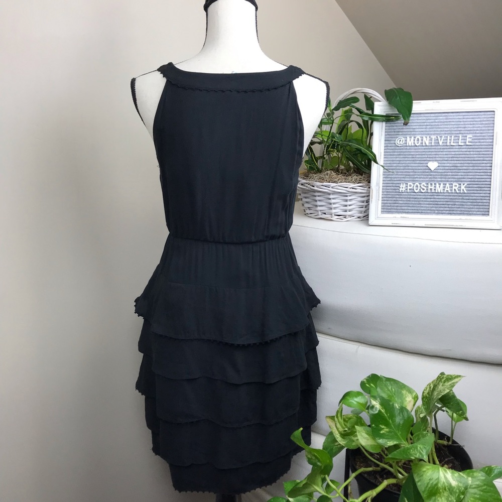 Maeve Anthropologie Black Rayon Ruffle Dress - Picture 8 of 8